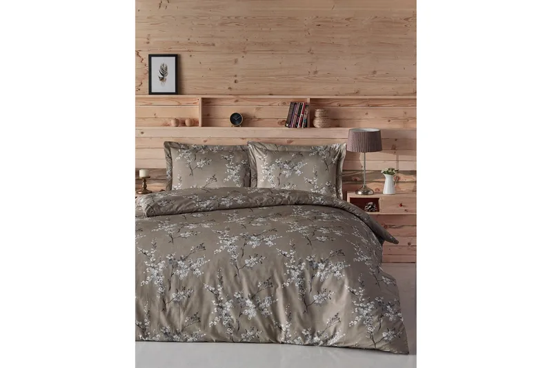 Pussilakanasetti Türkiz Tupla 4-os Ranforce, Ruskea/Valkoinen