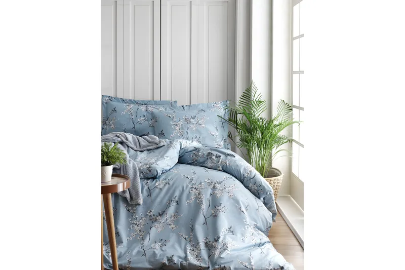 Pussilakanasetti Türkiz Tupla 4-os Ranforce, Sininen/Valkoinen