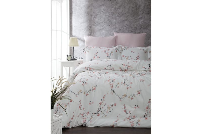 Pussilakanasetti Türkiz Tupla 4-os Ranforce, Valkoinen/Roosa