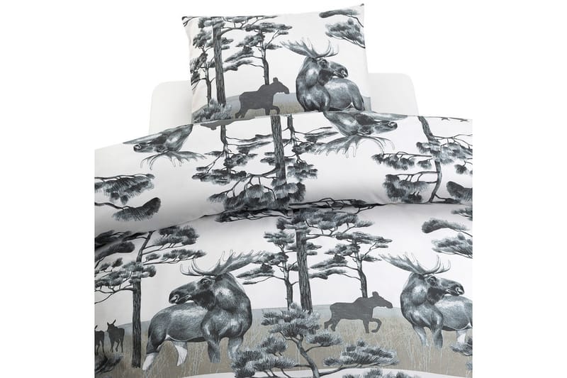 Pussilakanasetti Yhden hengen sänky 2-osainen Hirvi Harmaa, Harmaa