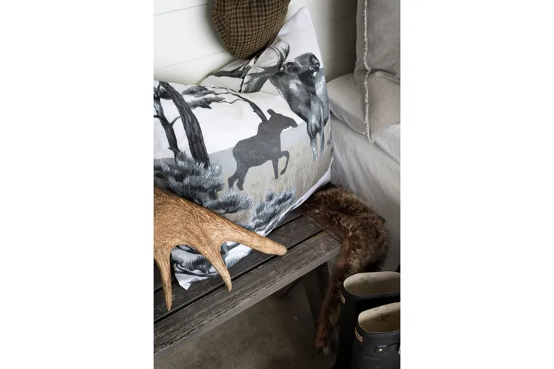 Pussilakanasetti Yhden hengen sänky 2-osainen Hirvi Harmaa - Harmaa - Kodintekstiilit & matot - Vuodevaatteet - Pussilakanasetti
 - Pussilakanasetti yhden hengen sänkyyn