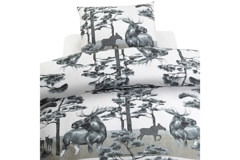 Pussilakanasetti Yhden hengen sänky 2-osainen Hirvi Harmaa, Harmaa