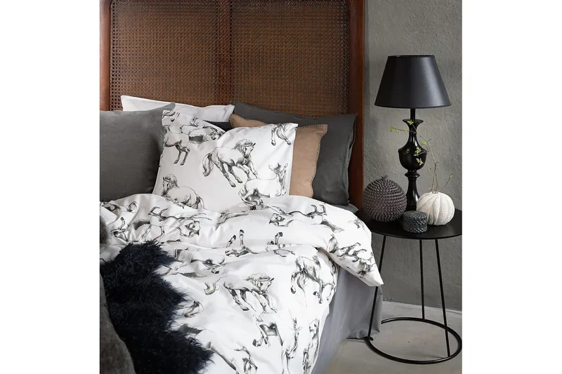 Pussilakanasetti Yhden hengen sänky 2-osainen Lipizzaner Harmaa - Borganäs of Sweden - Kodintekstiilit & matot - Vuodevaatteet - Pussilakanasetti
 - Pussilakanasetti yhden hengen sänkyyn