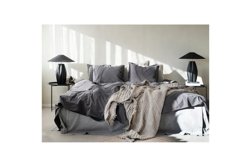 Pussilakanasetti Parisänky Kolmiosainen Percale - Harmaa - Kodintekstiilit & matot - Vuodevaatteet - Pussilakanasetti
 - Pussilakanasetti yhden hengen sänkyyn