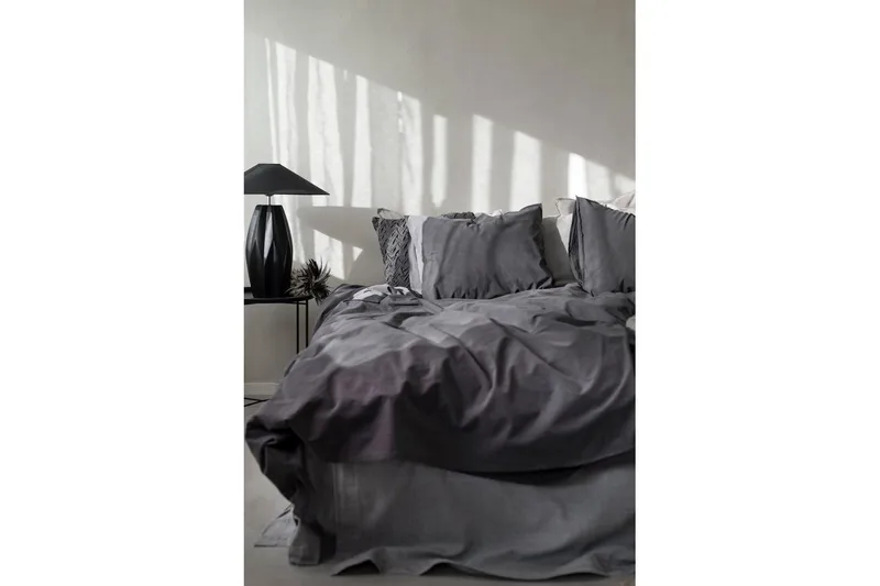 Pussilakanasetti Parisänky Kolmiosainen Percale - Harmaa - Kodintekstiilit & matot - Vuodevaatteet - Pussilakanasetti
 - Pussilakanasetti yhden hengen sänkyyn