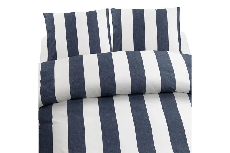 Pussilakanasetti Parisänky 3-osainen Block Stripe, Merensininen