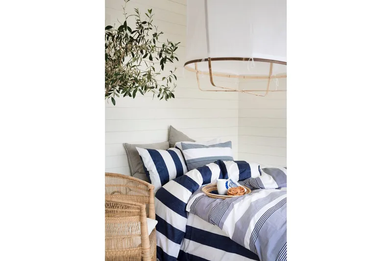 Pussilakanasetti Parisänky 3-osainen Block Stripe - Merensininen - Kodintekstiilit & matot - Vuodevaatteet - Pussilakanasetti
 - Pussilakanasetti yhden hengen sänkyyn