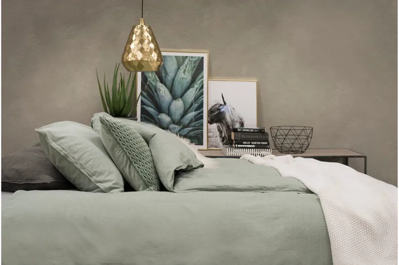 Pussilakanasetti Parisänky 3-Osainen Pestä - Vihreä - Kodintekstiilit & matot - Vuodevaatteet - Pussilakanasetti
 - Pussilakanasetti yhden hengen sänkyyn