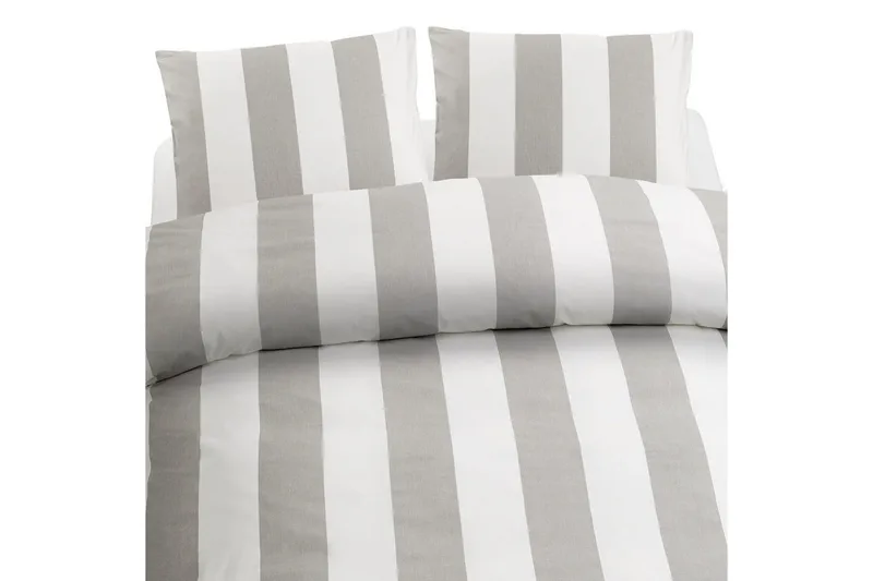 Pussilakanasetti Parisänky 3-osainen Block Stripe - Harmaa - Kodintekstiilit & matot - Vuodevaatteet - Pussilakanasetti - Pussilakanasetti yhden hengen sänkyyn