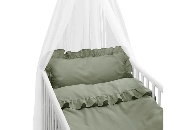 Pussilakanasetti Pinnasänkyyn 2-osainen Volang - Vihreä - Kodintekstiilit & matot - Vuodevaatteet - Pussilakanasetti
 - Pussilakanasetti parisänkyyn