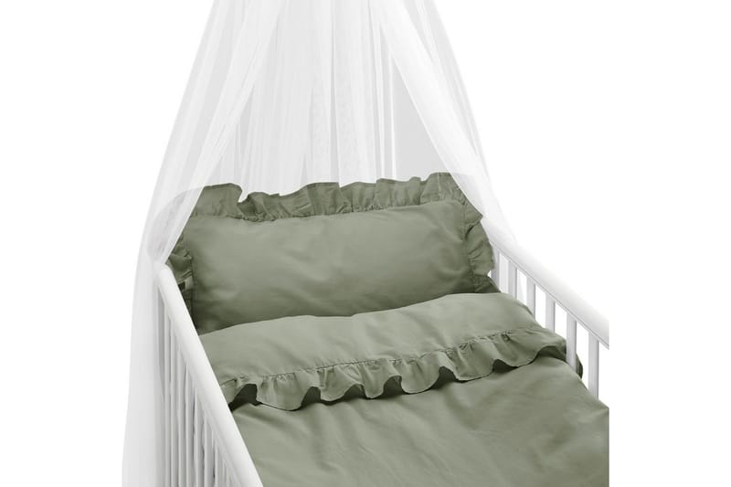 Pussilakanasetti Pinnasänkyyn 2-osainen Volang - Vihreä - Kodintekstiilit & matot - Vuodevaatteet - Pussilakanasetti - Pussilakanasetti parisänkyyn