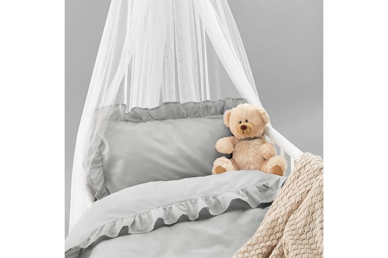 Pussilakanasetti Pinnasänkyyn 2-osainen Volang - Harmaa - Kodintekstiilit & matot - Vuodevaatteet - Pussilakanasetti
 - Pussilakanasetti parisänkyyn