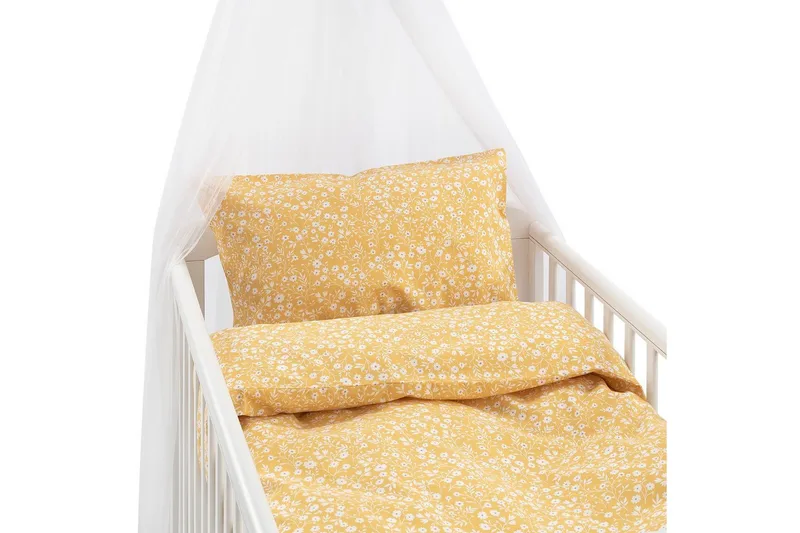 Pussilakanasetti Pinnasänkyyn 2-osainen Hedda, Keltainen