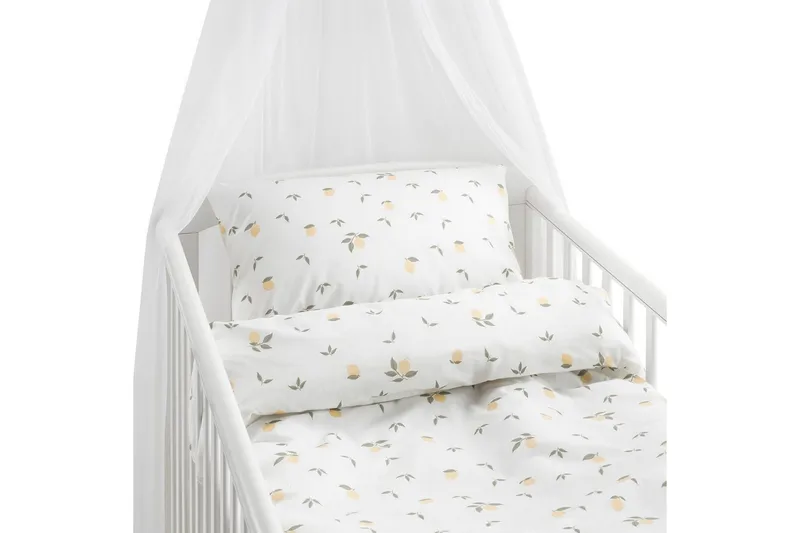 Pussilakanasetti Pinnasänkyyn 2-osainen Sitruunat Keltainen, undefined