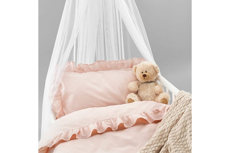 Pussilakanasetti Pinnasänkyyn 2-osainen Volang - Uusi Rosa - Kodintekstiilit & matot - Vuodevaatteet - Pussilakanasetti
 - Pussilakanasetti parisänkyyn