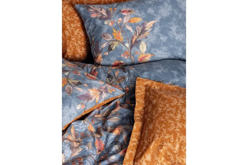 Ranforce-parisänkykoko täkkipeitesetti Ratani Sinappi - Sinapinkeltainen - Kodintekstiilit & matot - Vuodevaatteet - Pussilakanasetti - Pussilakanasetti parisänkyyn