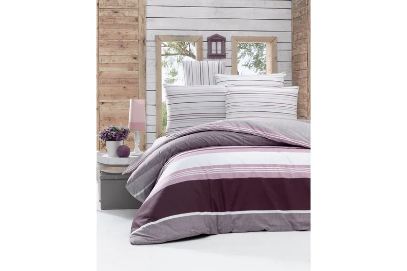 Pussilakanasetti Victoria Yhden 3-os Ranforce, Valkoinen/Liila