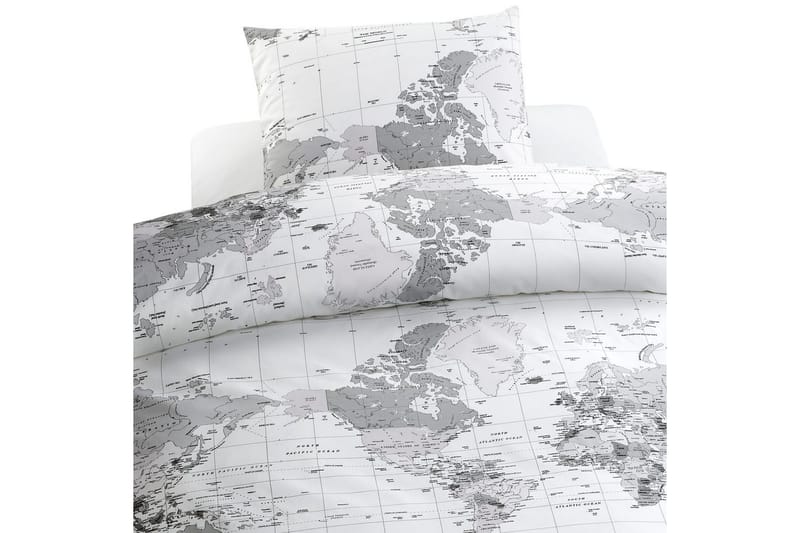 Pussilakanasetti Yhden hengen sänky 2-osainen Big World Harmaa, 2-osainen