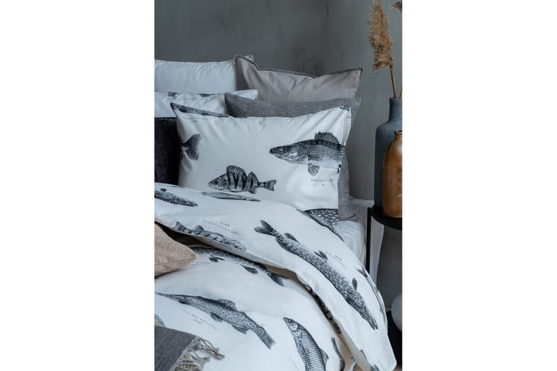 Pussilakanasetti Yhden hengen sänky 2-osainen Kala Valkoinen - Franzén - Kodintekstiilit & matot - Vuodevaatteet - Pussilakanasetti - Pussilakanasetti yhden hengen sänkyyn