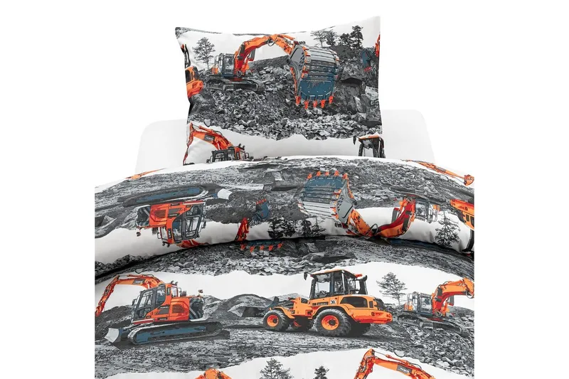 Pussilakanasetti Yhden hengen sänky 2-osainen Koneet Oranssi, Franzén