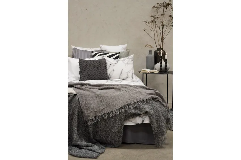 Pussilakanasetti Yhden hengen sänky 2-osainen Marmori Valkoinen - Marmori - Kodintekstiilit & matot - Vuodevaatteet - Pussilakanasetti - Pussilakanasetti yhden hengen sänkyyn