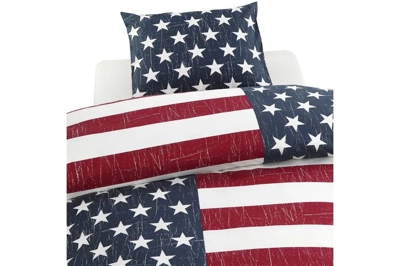 Pussilakanasetti Yhden hengen sänky 2-Osainen United States Tummansininen, Multi