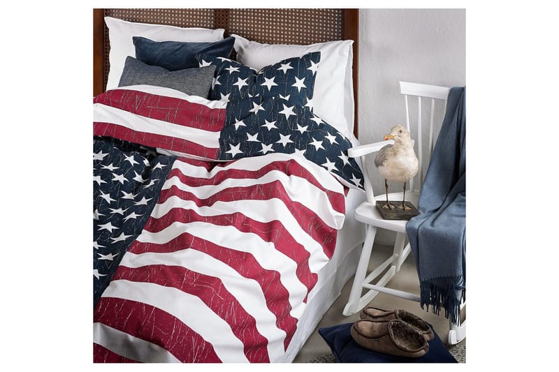 Pussilakanasetti Yhden hengen sänky 2-Osainen United States Tummansininen - Multi - Kodintekstiilit & matot - Vuodevaatteet - Pussilakanasetti - Pussilakanasetti yhden hengen sänkyyn