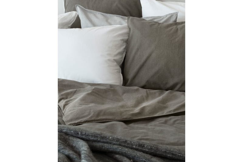 Pussilakanasetti Yhden hengen sänky 2-osainen Pesty - Harmaa - Kodintekstiilit & matot - Vuodevaatteet - Pussilakanasetti - Pussilakanasetti yhden hengen sänkyyn