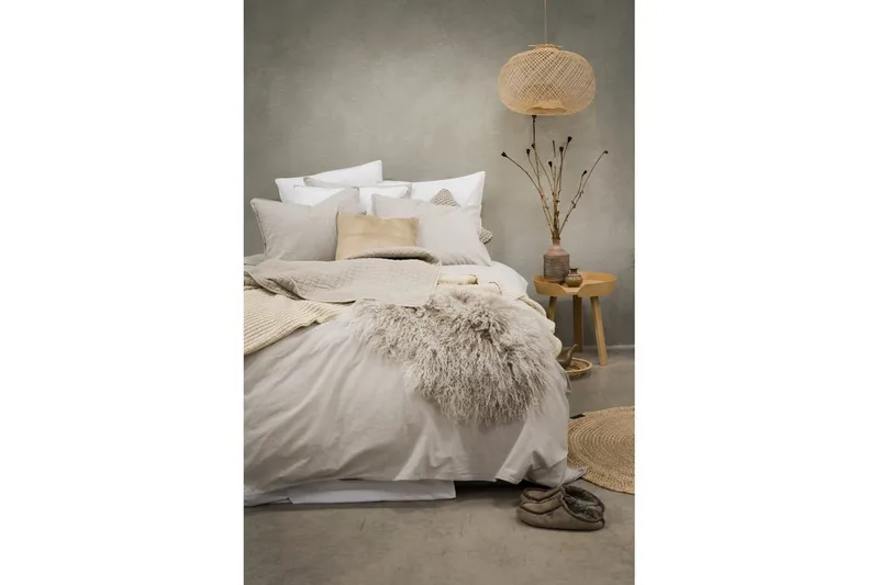 Pussilakanasetti Yhden hengen sänky 2-osainen Pesty - Greige - Kodintekstiilit & matot - Vuodevaatteet - Pussilakanasetti - Pussilakanasetti yhden hengen sänkyyn