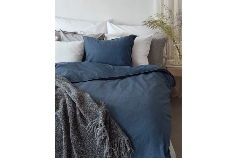 Pussilakanasetti Yhden hengen sänky 2-osainen Pesty - Merensininen - Kodintekstiilit & matot - Vuodevaatteet - Pussilakanasetti
 - Pussilakanasetti parisänkyyn