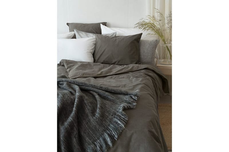 Pussilakanasetti Yhden hengen sänky 2-osainen Pesty - Harmaa - Kodintekstiilit & matot - Vuodevaatteet - Pussilakanasetti - Pussilakanasetti yhden hengen sänkyyn