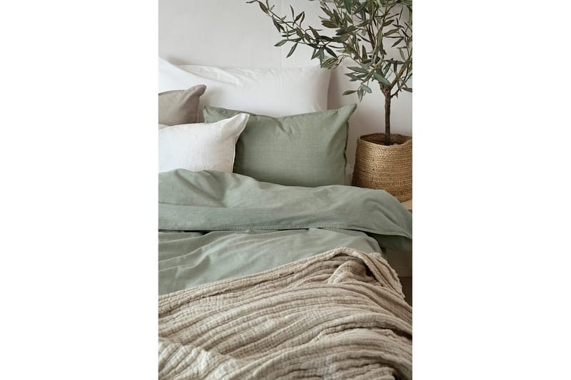 Pussilakanasetti Yhden hengen sänky 2-osainen Pesty - Vihreä - Kodintekstiilit & matot - Vuodevaatteet