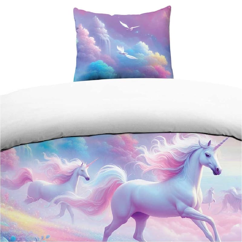 Yhden hengen pussilakanasetti 2-osainen Unicorns, undefined