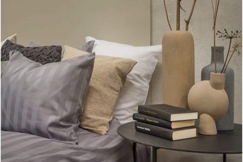 Pussilakanasetti Parisänky Kolmiosainen Satiini - Vaaleanharmaa - Kodintekstiilit & matot - Vuodevaatteet