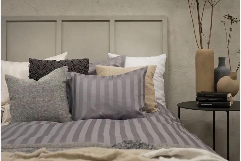 Pussilakanasetti Parisänky Kolmiosainen Satiini - Vaaleanharmaa - Kodintekstiilit & matot - Vuodevaatteet