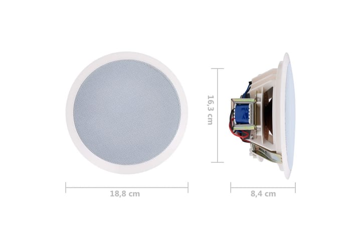 Upotettavat seinäkaiuttimet diskanttikaiuttimilla 2 kpl 240 - Valkoinen - Muut tuotteet älykotiin
