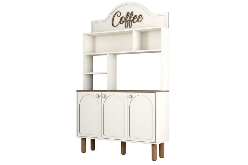 Kahvibaari Kaappi Kolme Kermanvärinen / Tammi, Kermanvärinen / Tammi