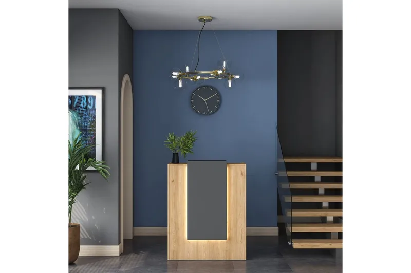 Vastaanottopöytä Pähkinä / Antrasiitti - Punertavanvärinen puu/Antrasiitti - Kotitalous - Baari & viini - Baarikalusteet - Baaritiski