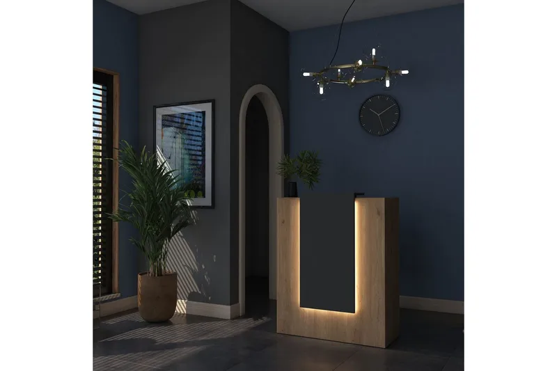 Vastaanottopöytä Pähkinä / Antrasiitti - Punertavanvärinen puu/Antrasiitti - Kotitalous - Baari & viini - Baarikalusteet - Baaritiski