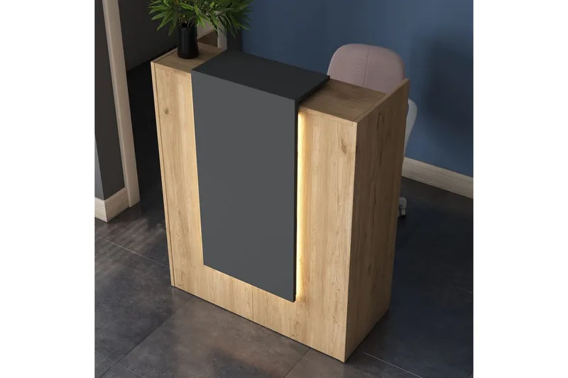 Vastaanottopöytä Pähkinä / Antrasiitti - Punertavanvärinen puu/Antrasiitti - Kotitalous - Baari & viini - Baarikalusteet - Baaritiski