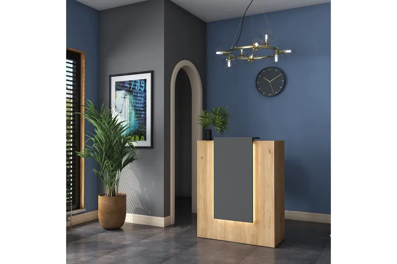 Vastaanottopöytä Pähkinä / Antrasiitti - Punertavanvärinen puu/Antrasiitti - Kotitalous - Baari & viini - Baarikalusteet - Baaritiski