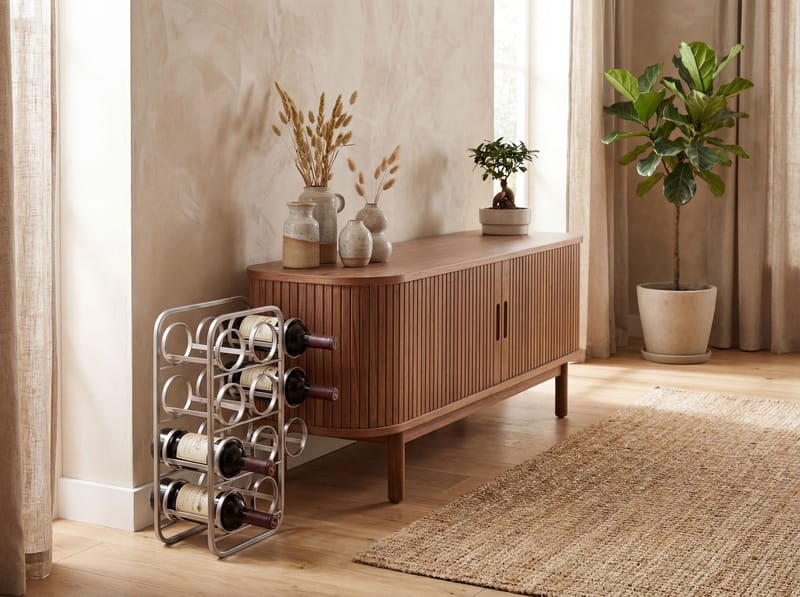 Avren viiniteline 47 cm metallia - hopea - Kotitalous - Baari & viini - Viinitarvikkeet - Lasiteline