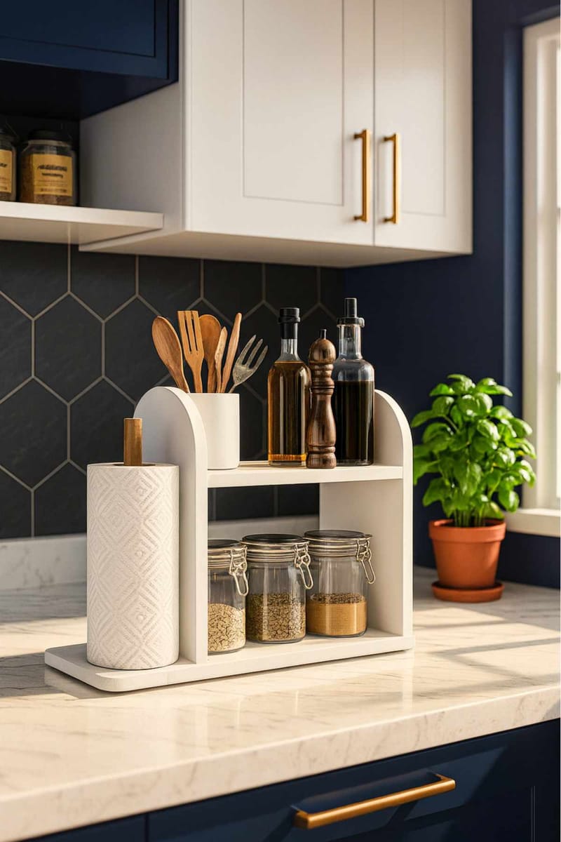 Keittiöhylly Hanah Home Peka Kitchen (45 x 36,8 x 17 cm) Valkoinen, Valkoinen
