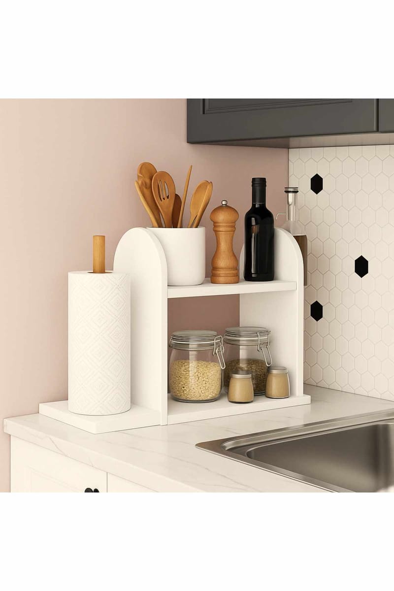 Keittiöhylly Hanah Home Peka Kitchen (45 x 36,8 x 17 cm) Valkoinen - Valkoinen - Talo & remontointi - Keittiö & kylpyhuone - Keittiö & kodinhoitohuone - Keittiön sisustus - Keittiöhylly