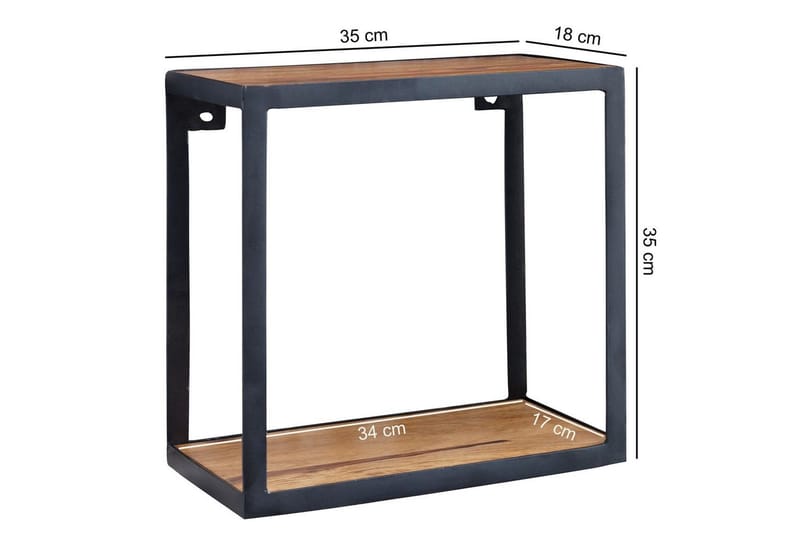 Seinähylly Wohnling Puri-massiivipuu metallikehikko seinälle asennettava teollisuustyyli - Talo & remontointi - Keittiö & kylpyhuone - Keittiö & kodinhoitohuone - Keittiön sisustus - Keittiöhylly