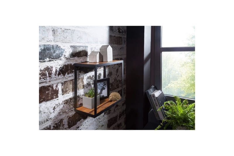 Seinähylly Wohnling Puri-massiivipuu metallikehikko seinälle asennettava teollisuustyyli - Talo & remontointi - Keittiö & kylpyhuone - Keittiö & kodinhoitohuone - Keittiön sisustus - Keittiöhylly