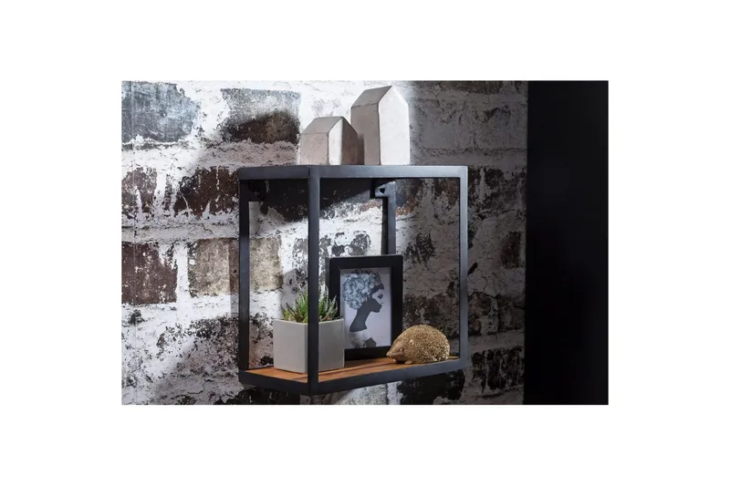 Seinähylly Wohnling Puri-massiivipuu metallikehikko seinälle asennettava teollisuustyyli - Talo & remontointi - Keittiö & kylpyhuone - Keittiö & kodinhoitohuone - Keittiön sisustus - Keittiöhylly