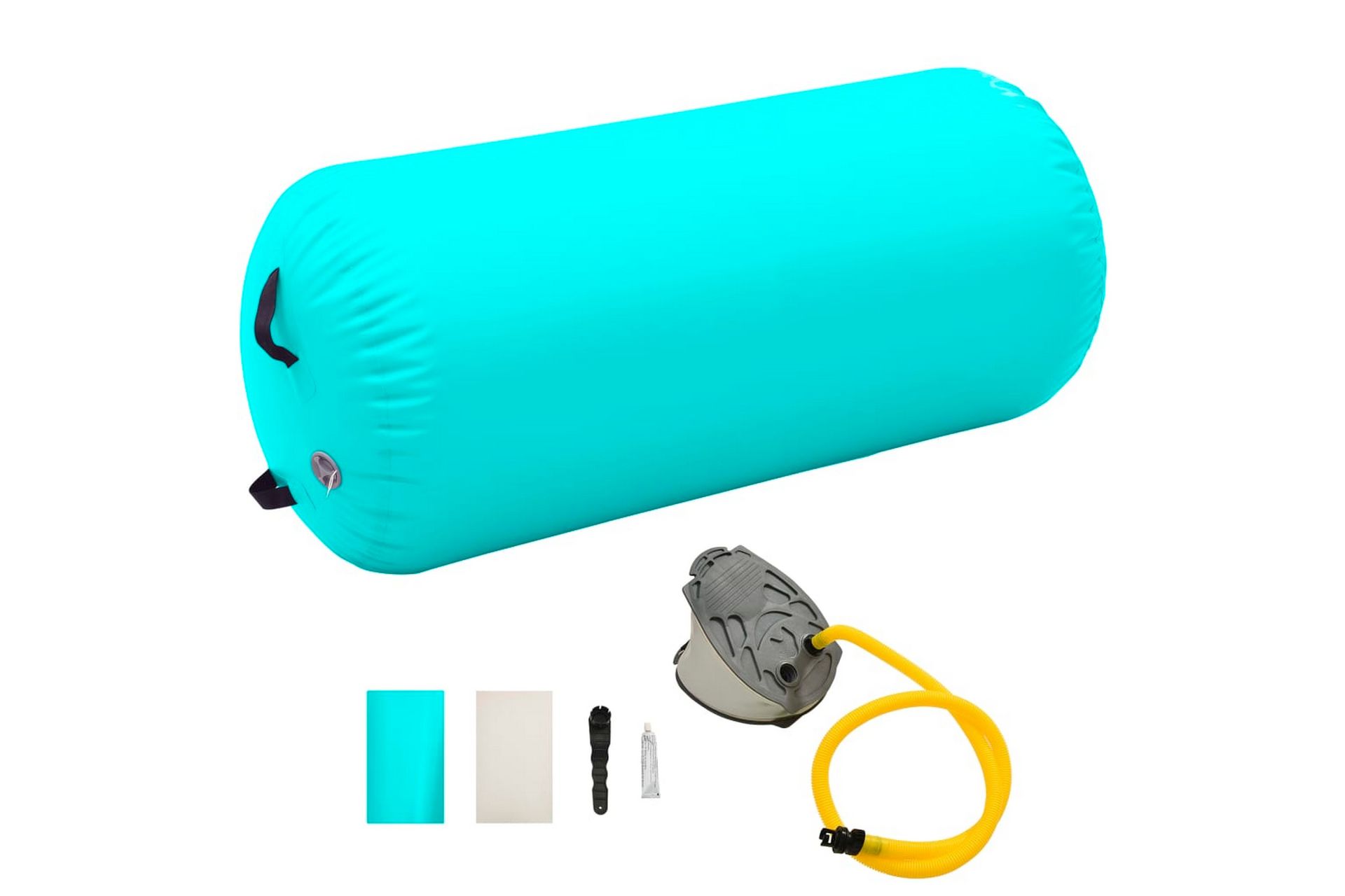 Täytettävä voimistelurulla pumpulla 120x75 cm PVC vihreä - Vihreä - Kotitalous - Hyvinvointi & terveys - Hieronta & itsehoito - Hierontalaitteet - Hierontapallo