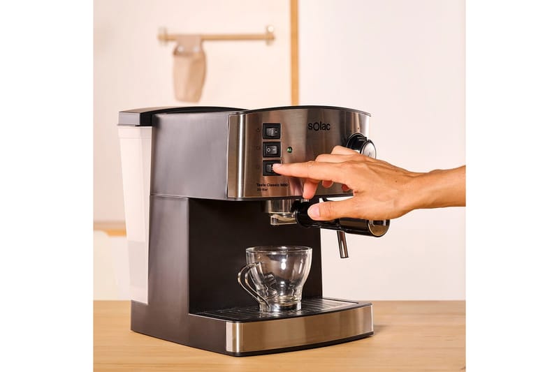 Kahvikone Solac Taste Classic M80 Inox Mattahopea - Mattahopea - Kotitalous - Keittiökoneet - Kahvinkeittimet & kahvitarvikkeet - Espressokone
