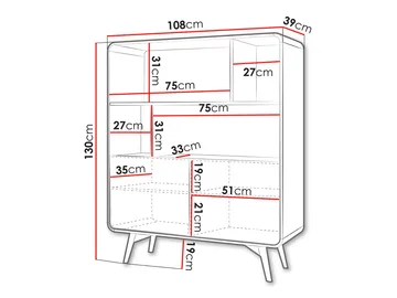 Corvan kirjahylly 108 cm pähkinä - Ruskea - Säilytys - Hylly - Kirjahylly